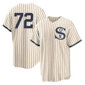 Fenge C.White Sox #72 Carlton Fisk Player Cream Field of Dreams Home Game Stitched Jerseys