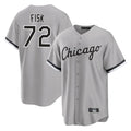 Fenge C.White Sox #72 Carlton Fisk Player Gray Home Game Stitched Jerseys