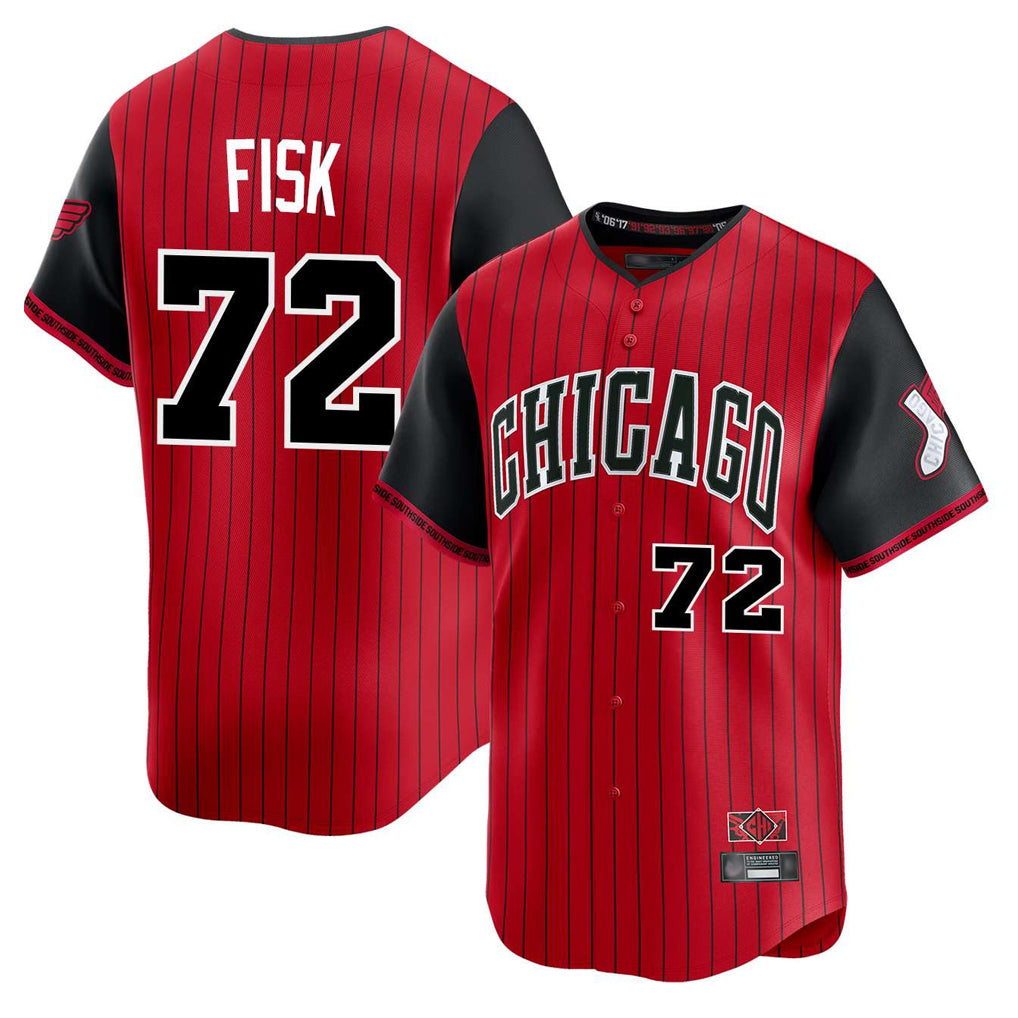 Fenge C.White Sox #72 Carlton Fisk Player Red City Connect Limited Home Stitched Jerseys