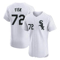 Fenge C.White Sox #72 Carlton Fisk Player White Stripe Limited Elite Home Stitched Jerseys