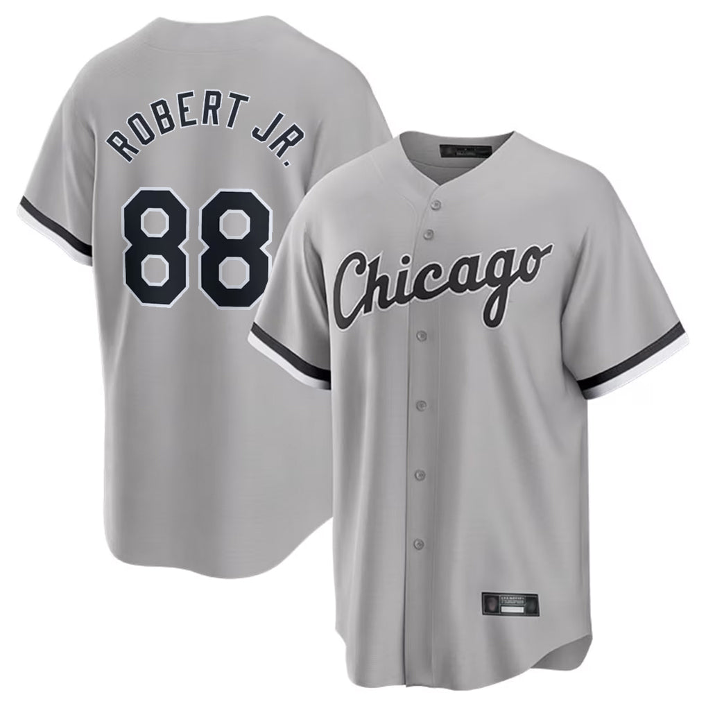 Fenge C.White Sox #88 Luis Robert Jr Player Gray Home Game Stitched Jerseys