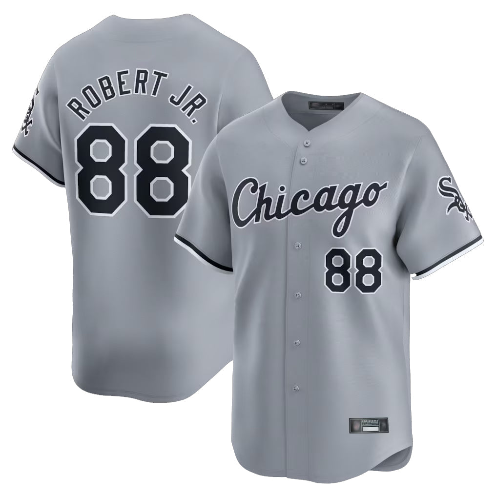 Fenge C.White Sox #88 Luis Robert Jr Player Gray Road Limited Home Stitched Jerseys