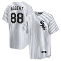 Fenge C.White Sox #88 Luis Robert Jr Player White Stripe Home Game Stitched Jerseys