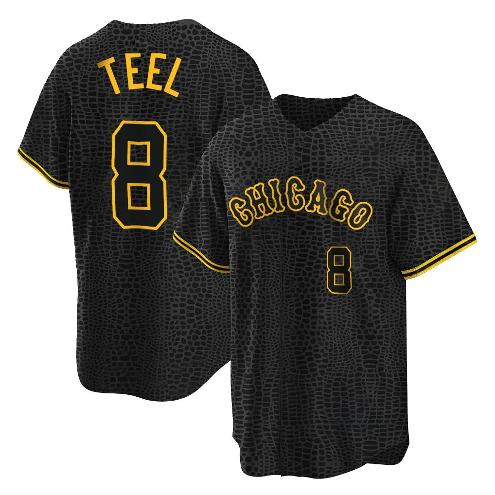 Fenge C.White Sox #8 Kyle Teel Player Black Snake Skin City Home Game Stitched Jerseys