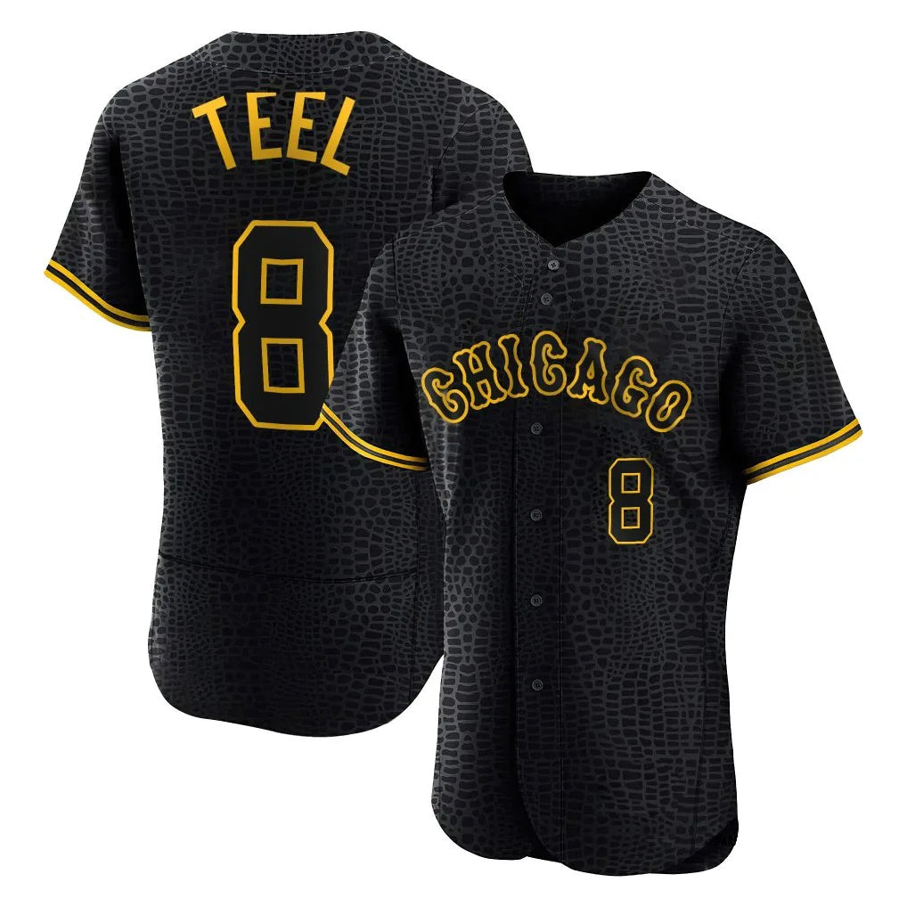 Fenge C.White Sox #8 Kyle Teel Player Black Snake Skin City Limited Elite Home Stitched Jerseys