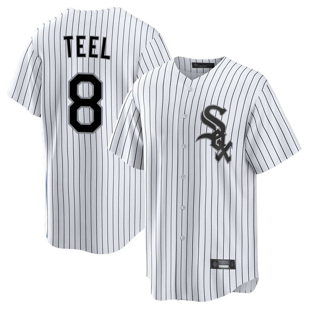 Fenge C.White Sox #8 Kyle Teel Player White Stripe Home Game Stitched Jerseys