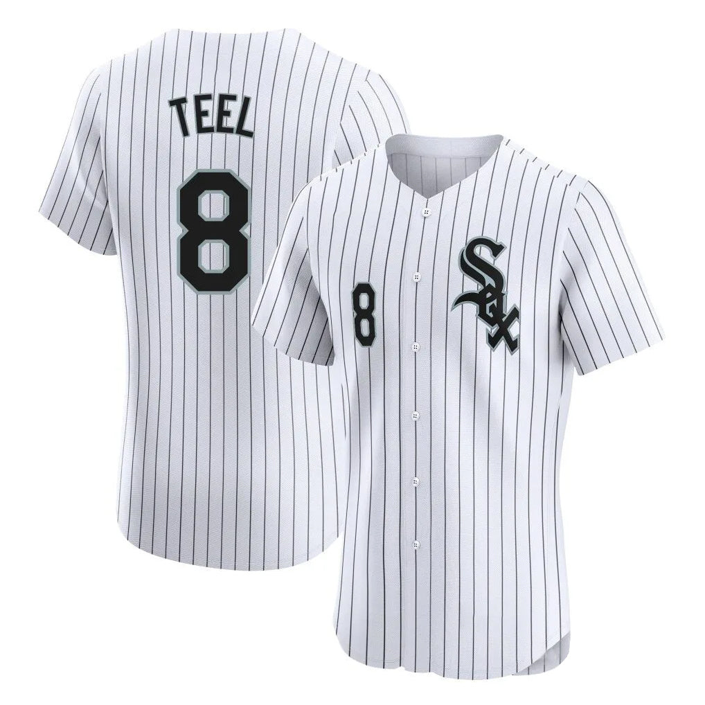 Fenge C.White Sox #8 Kyle Teel Player White Stripe Limited Elite Home Stitched Jerseys