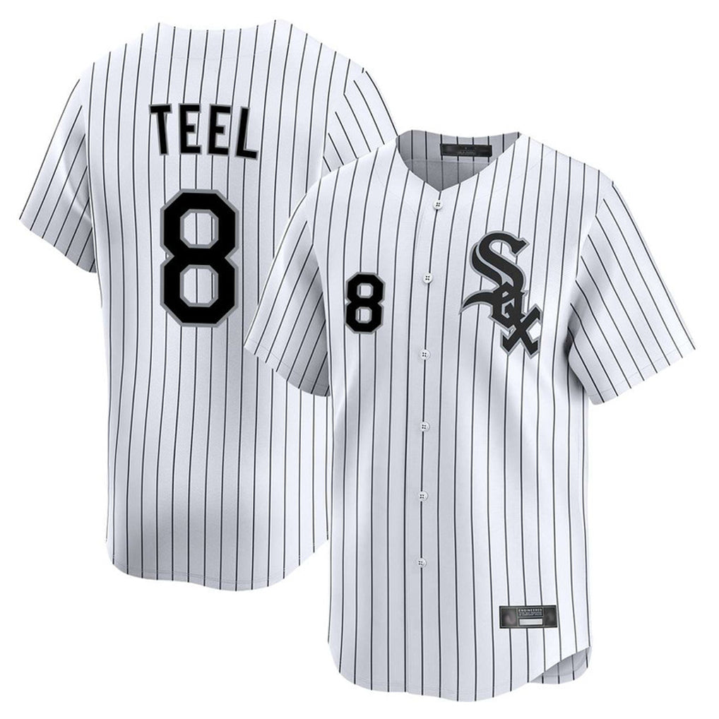 Fenge C.White Sox #8 Kyle Teel Player White Stripe Limited Home Stitched Jerseys