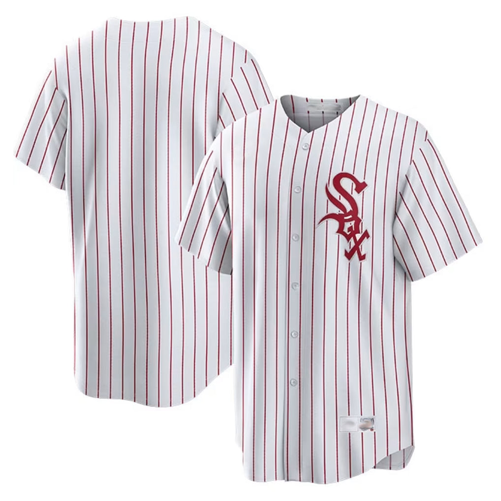 Fenge C.White Sox ## White Sox Blank Player Red Stripe White Home Game Stitched Jerseys