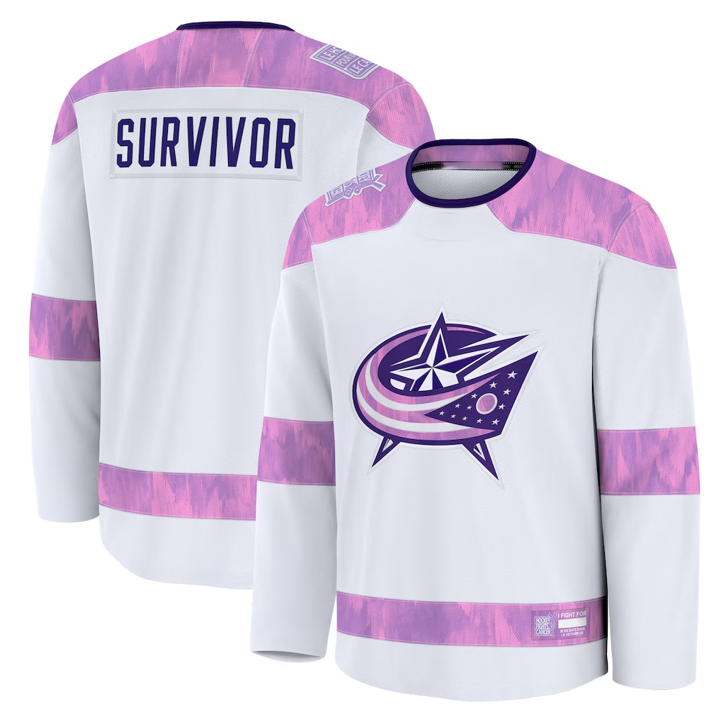 Fenge CB.Jackets White Hockey Fights Cancer Survivor Practice Jersey