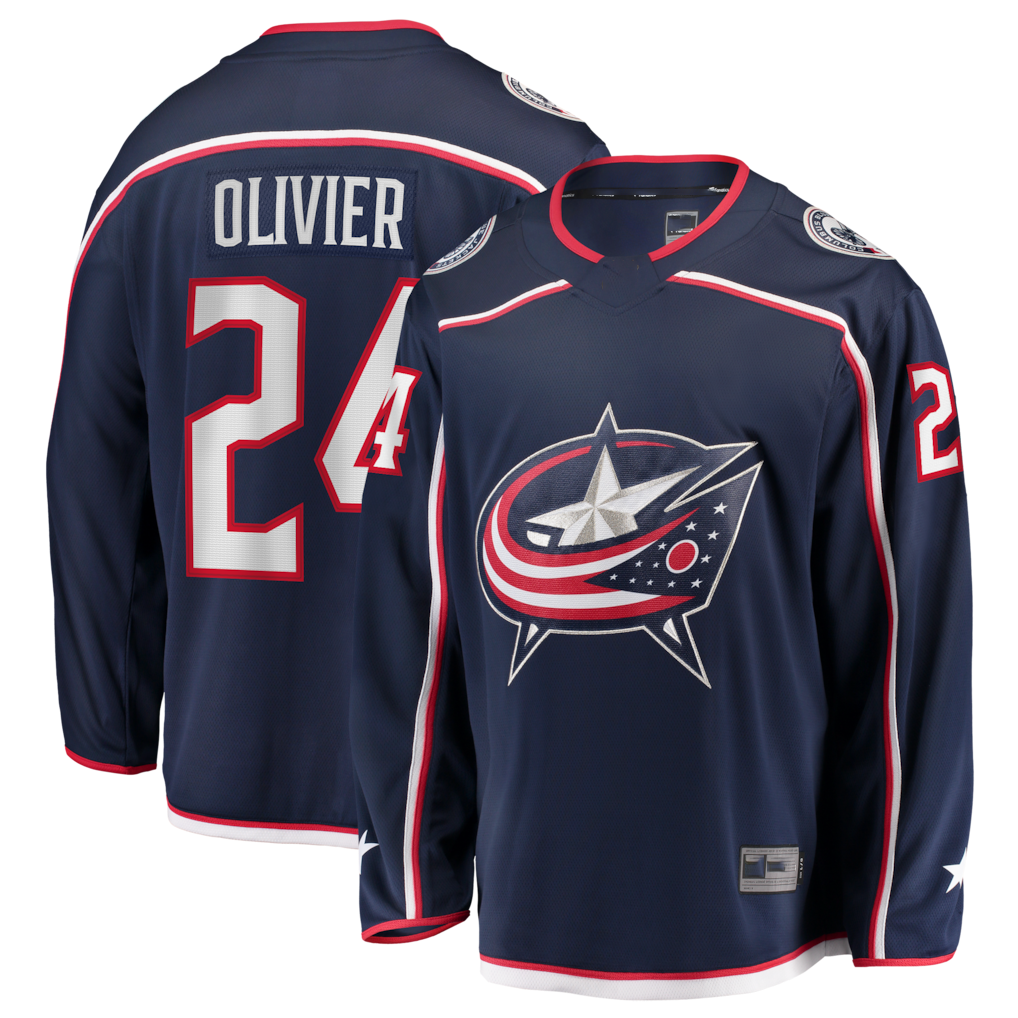 Fenge CB.Jackets #24 Mathieu Olivier Navy Home Breakaway Jersey