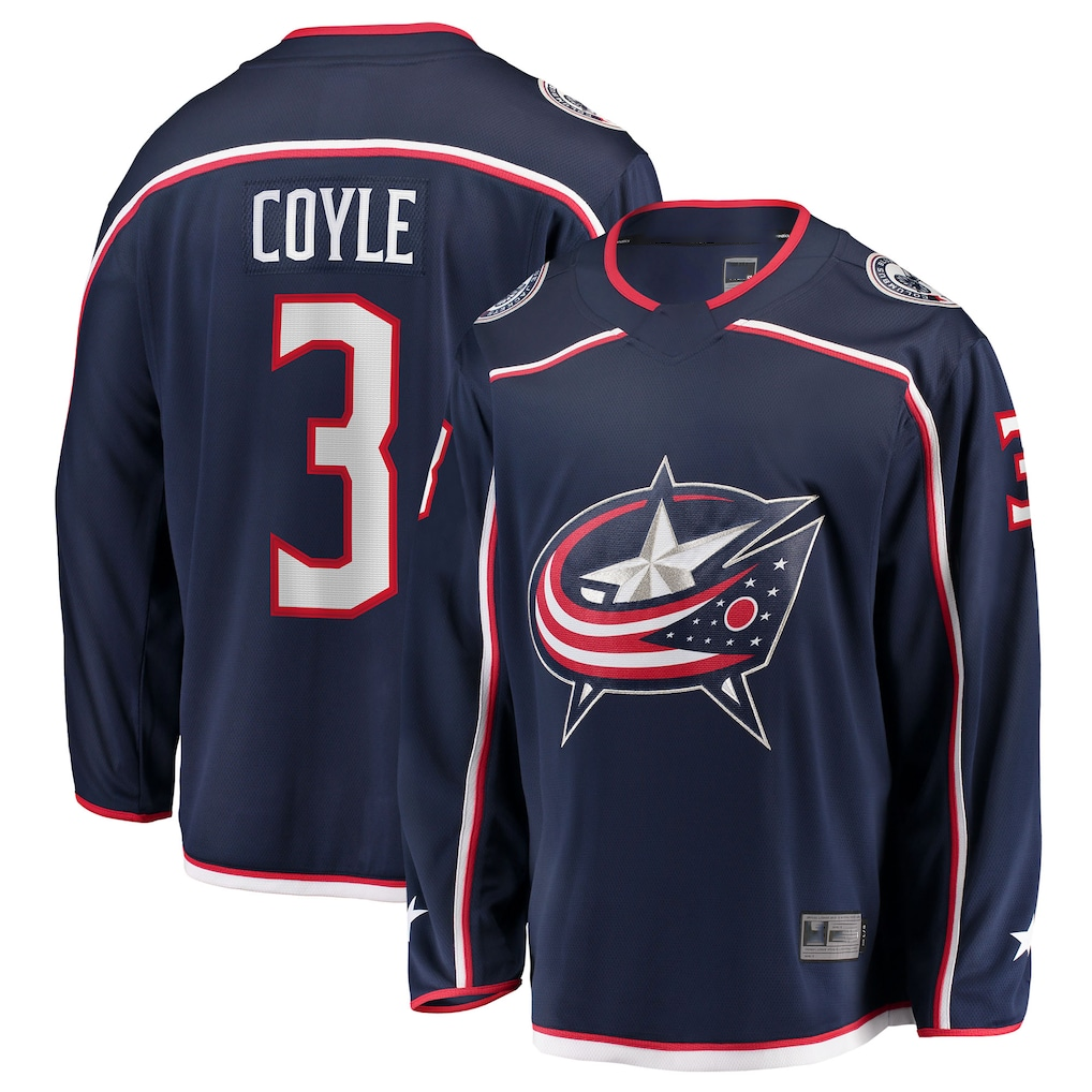 Fenge CB.Jackets #3 Charlie Coyle Navy Home Breakaway Jersey