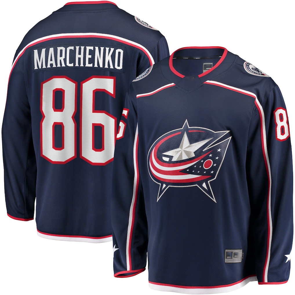 Fenge CB.Jackets #86 Kirill Marchenko Navy Home Breakaway Jersey