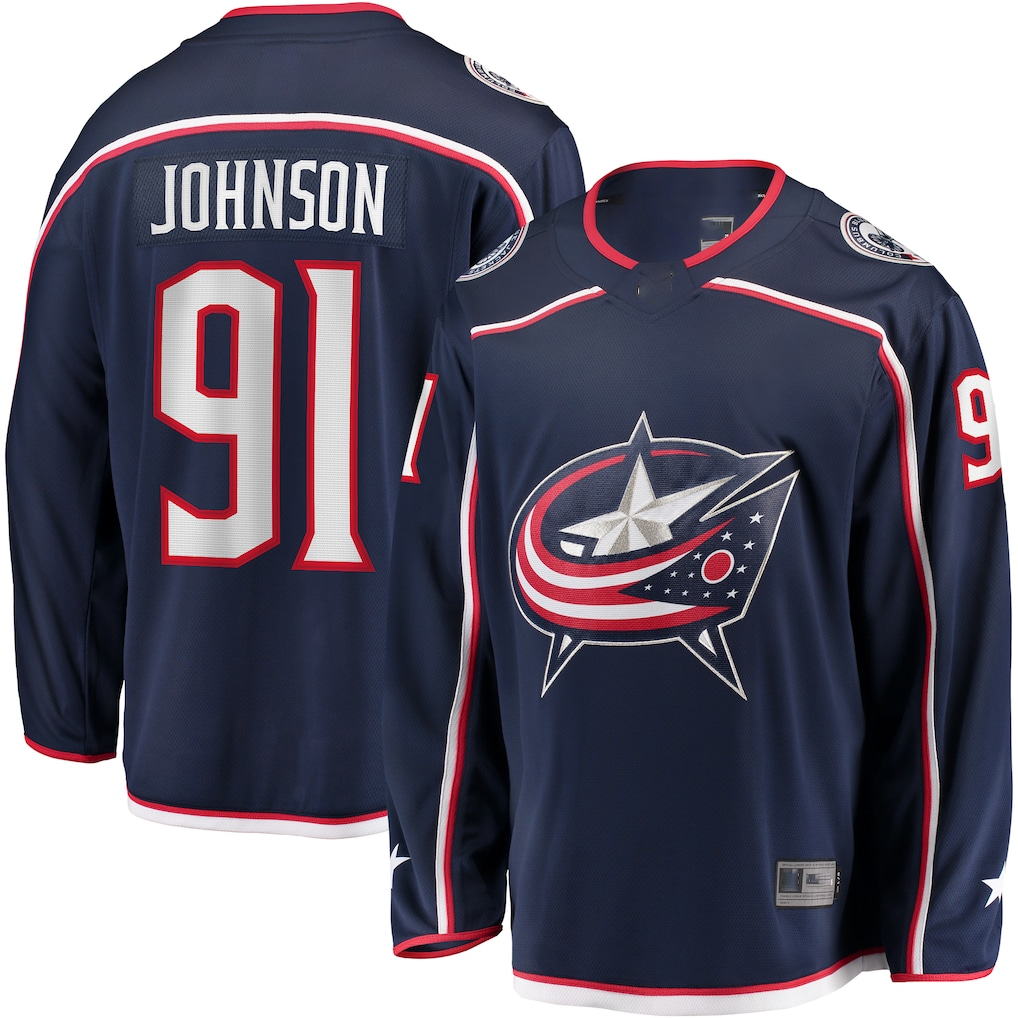 Fenge CB.Jackets #91 Kent Johnson Navy Home Breakaway Jersey