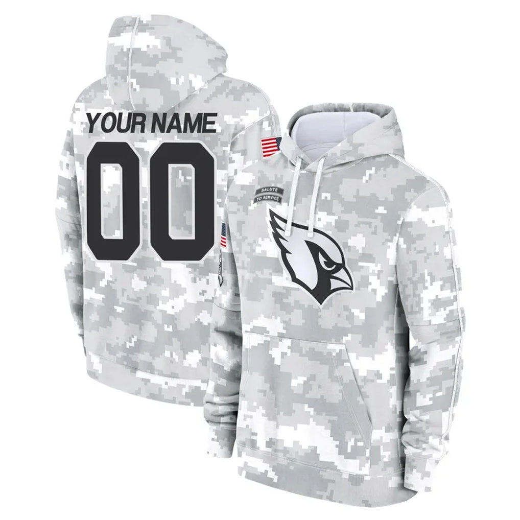 Fenge Custom A.Cardinals Arctic Camo Salute to Service Limited Hoodie Any Name & Numbers Stitched Jerseys