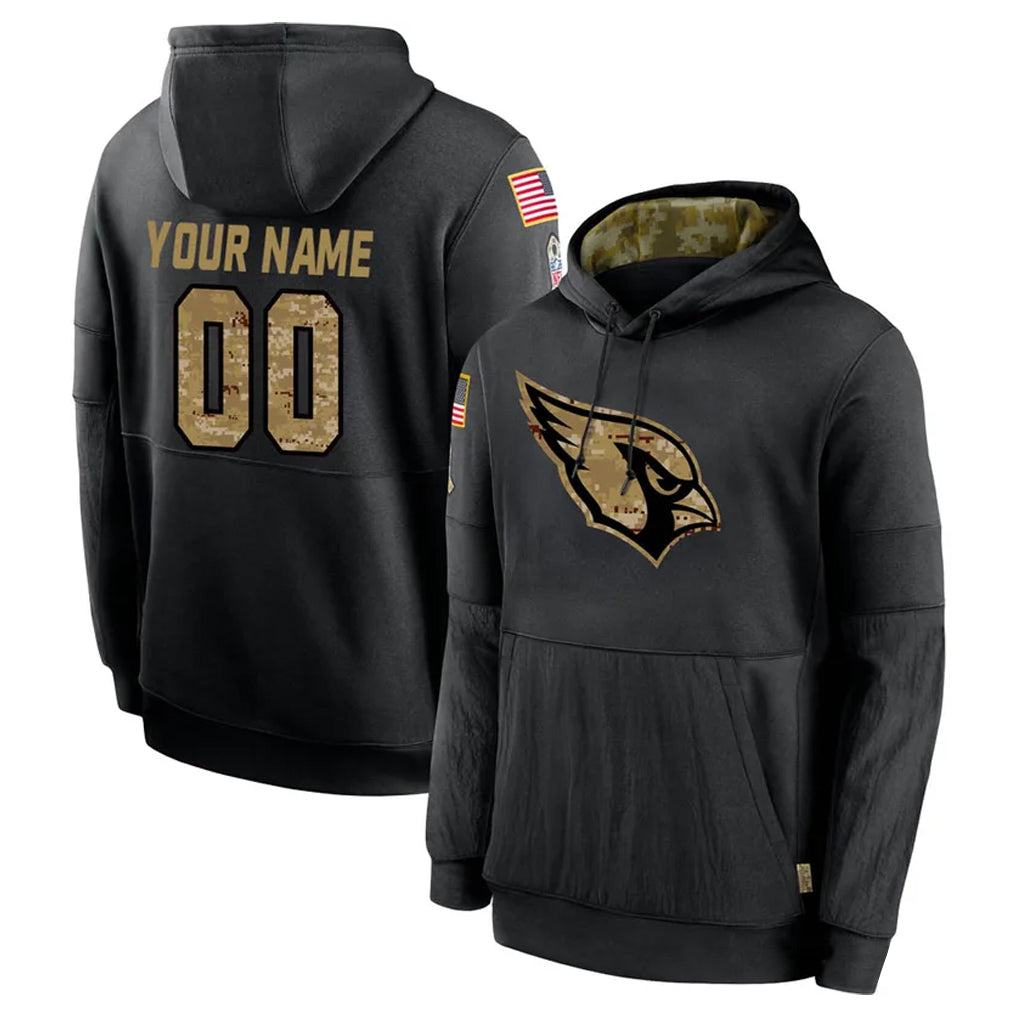 Fenge Custom A.Cardinals Black Salute to Service Hoodies Any Name & Numbers Stitched Jerseys