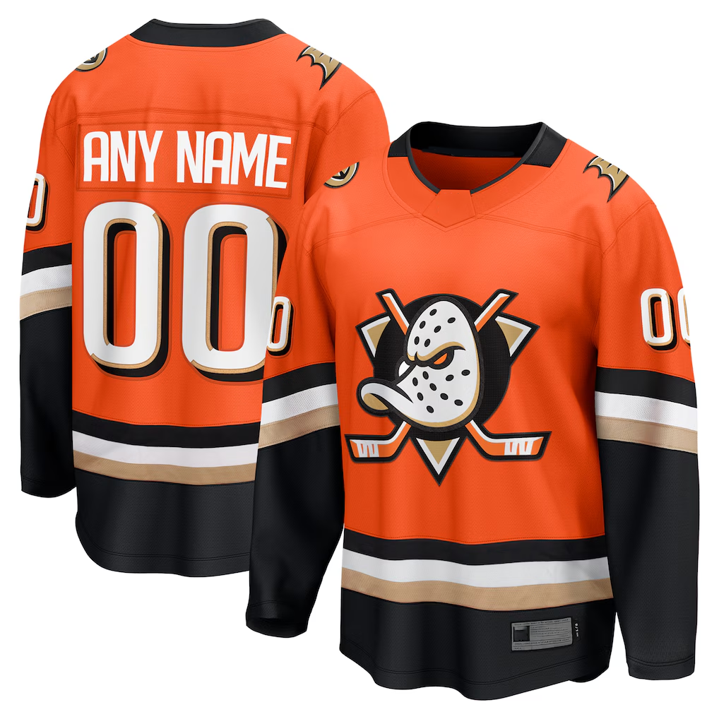Fenge Custom A.Ducks Orange Home Breakaway Jerseys