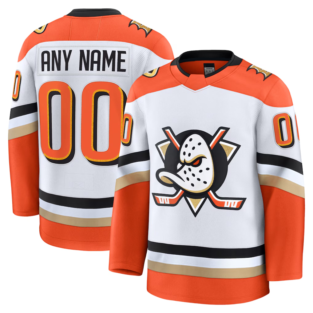 Fenge Custom A.Ducks White Away Premium Jerseys