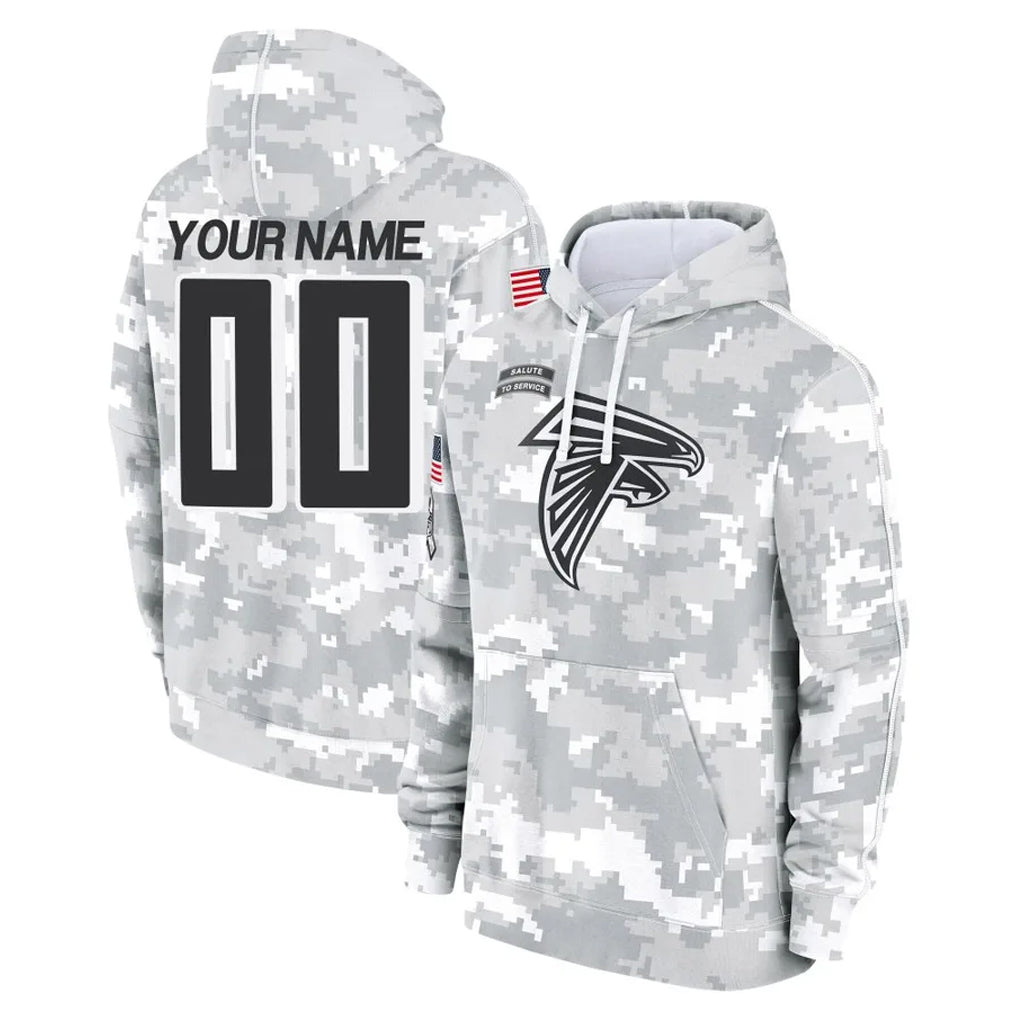 Fenge Custom A.Falcons Arctic Camo Salute to Service Limited Hoodie Any Name & Numbers Stitched Jerseys
