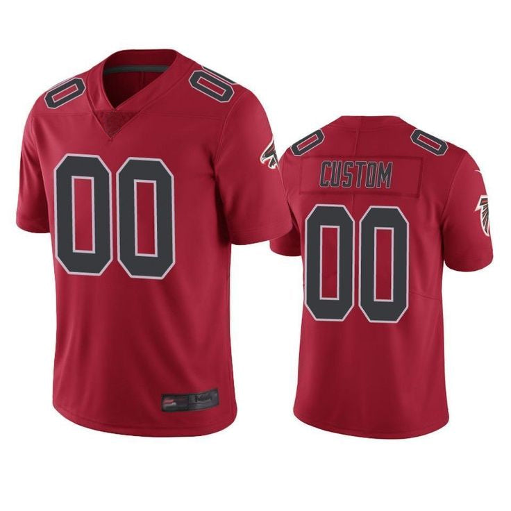 Fenge Custom A.Falcons Red Color Rush Limited Stitched Jerseys