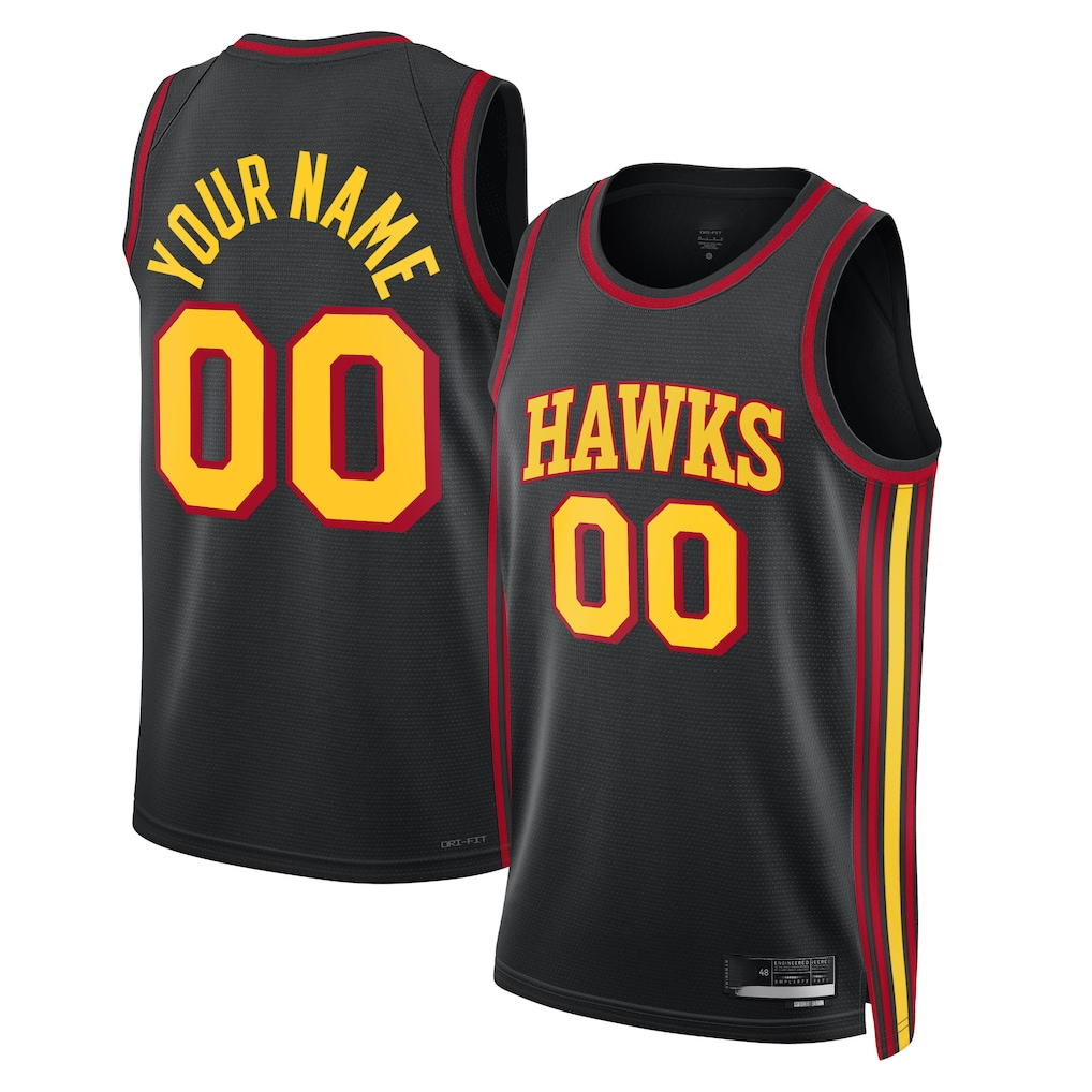 Fenge Custom A.Hawks Black 2022-23 Swingman Jerseys - Statement Edition