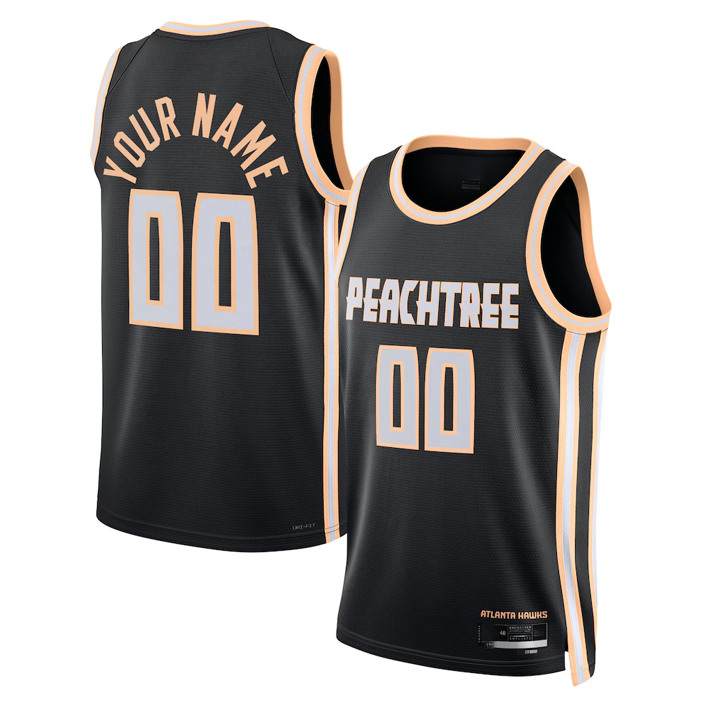 Fenge Custom A.Hawks Black 2025-26 City Edition Swingman Jerseys