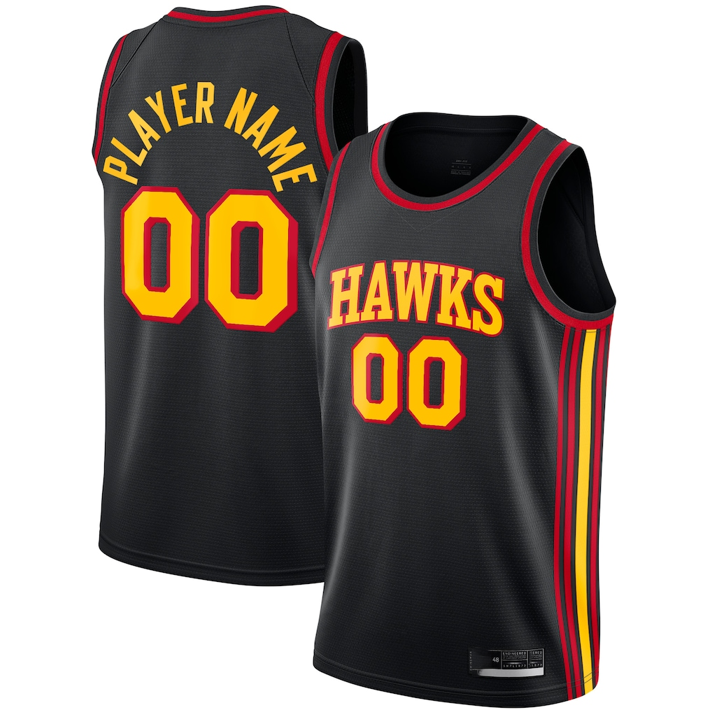 Fenge Custom A.Hawks  Black Swingman Jerseys - Statement Edition