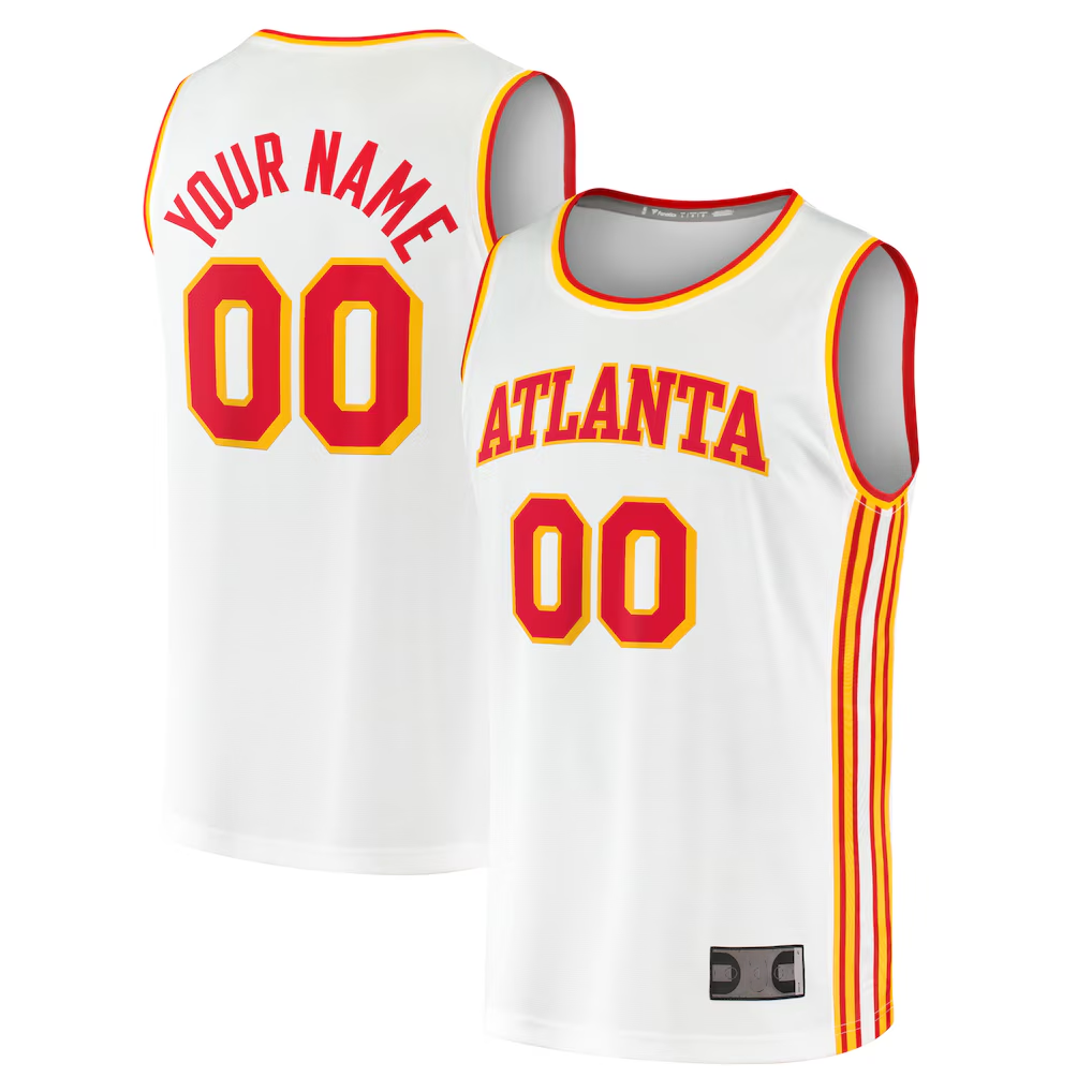 Fenge Custom A.Hawks White Fast Break Replica Jerseys - Association Edition