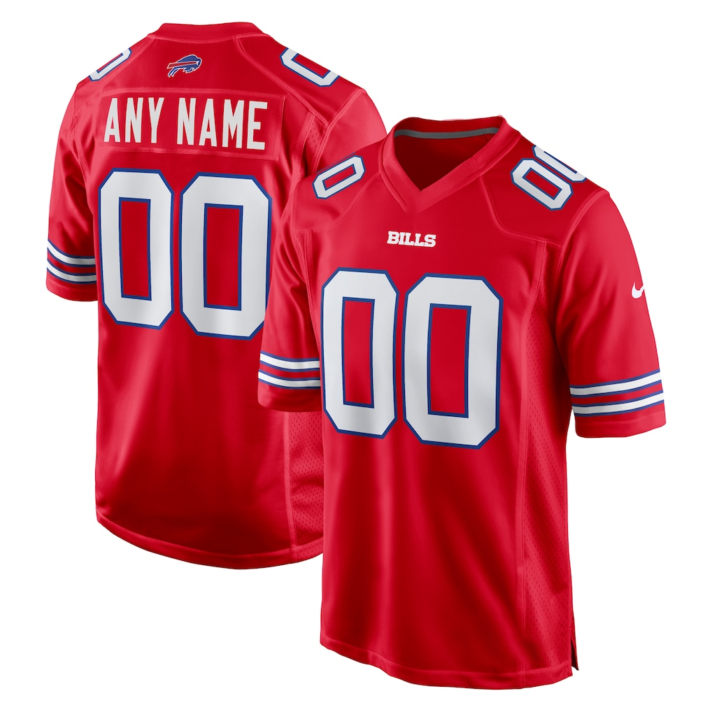 Fenge Custom B.Bills Red Alternate Game Stitched Jerseys