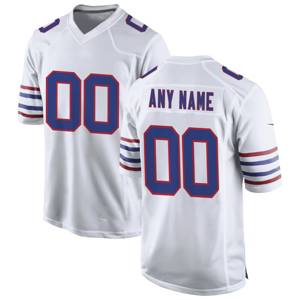 Fenge Custom B.Bills White Alternate Game Stitched Jerseys
