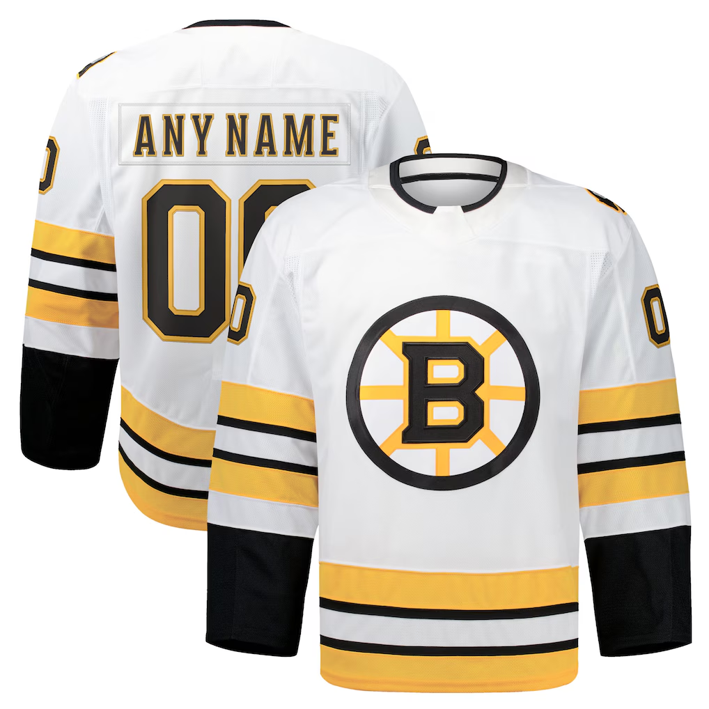 Fenge Custom B.Bruins White Away Authentic Pro Stitched Jerseys