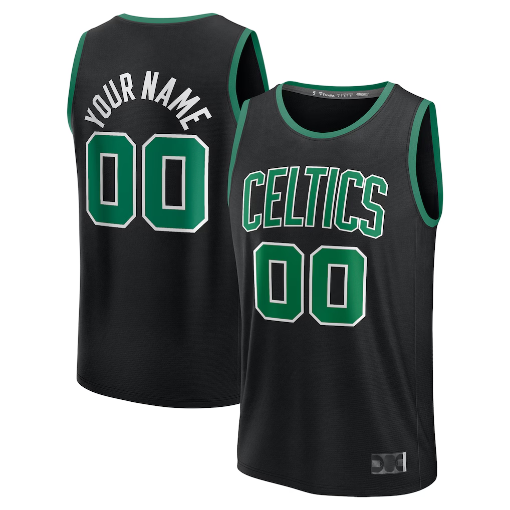 Fenge Custom B.Celtics Black Fast Break Jerseys - Statement Edition