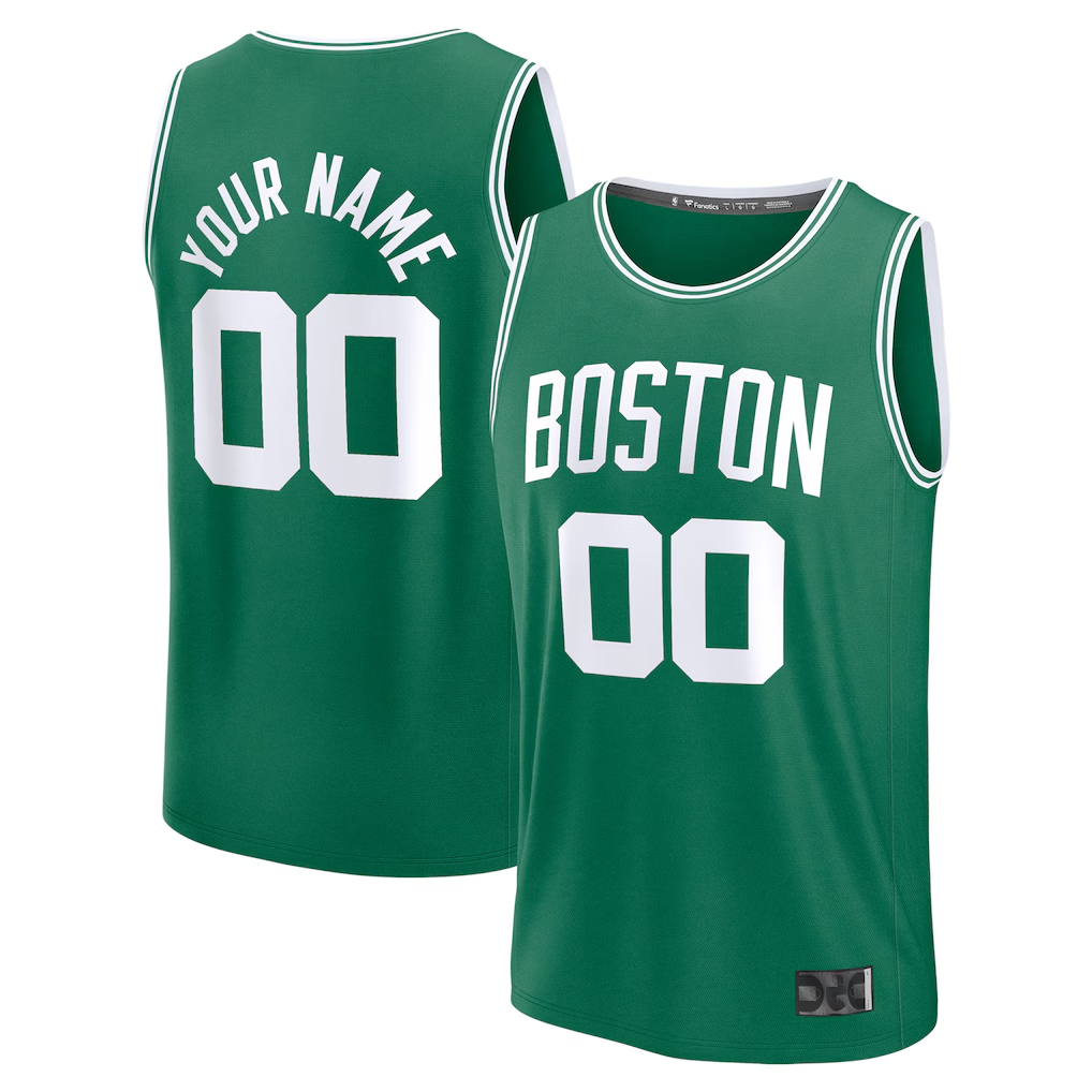 Fenge Custom B.Celtics Fanatics Kelly Green Fast Break Stitched Jerseys - Icon Edition