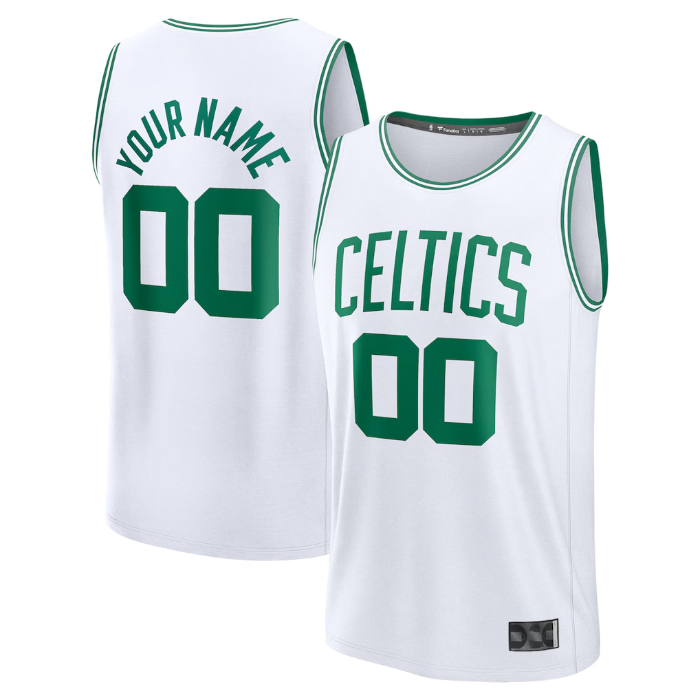 Fenge Custom B.Celtics White Fast Break Jerseys - Association Edition