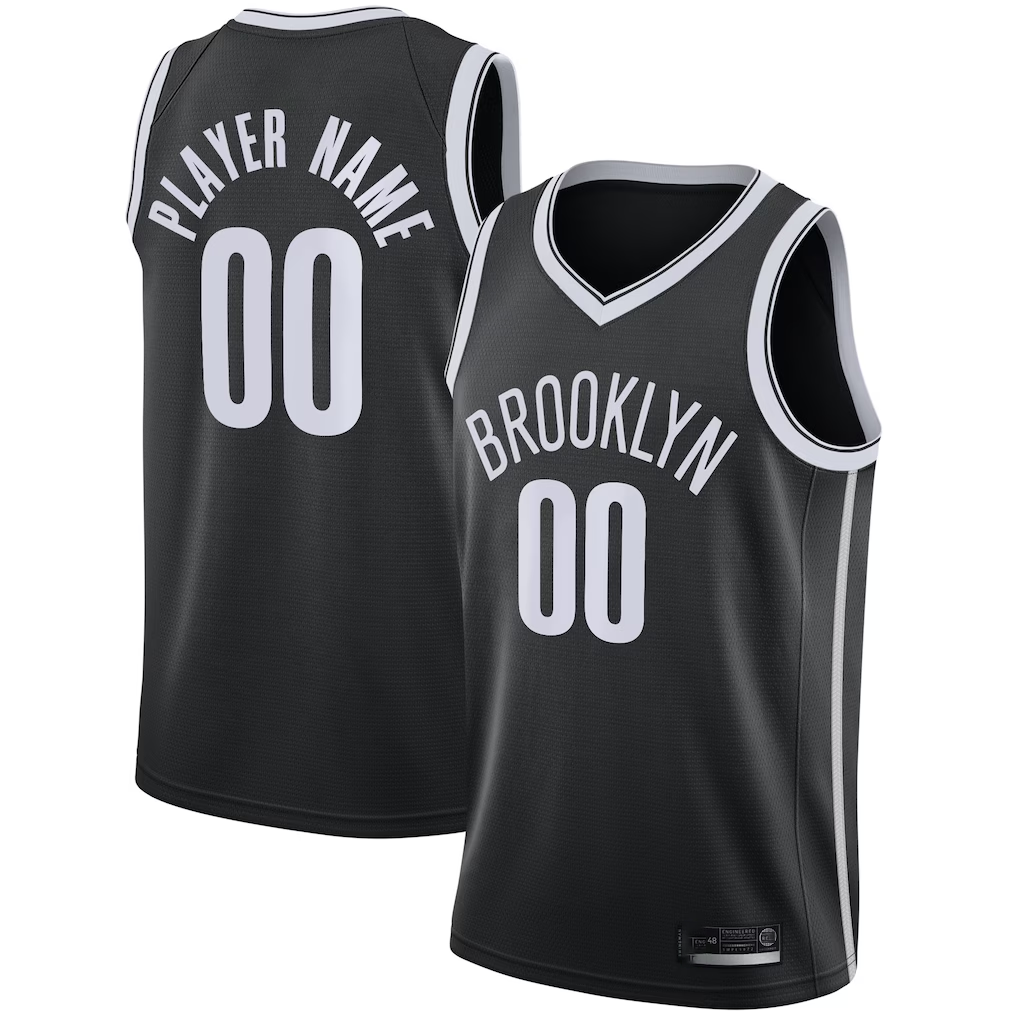Fenge Custom B.Nets Black 202021 Swingman Jerseys - Icon Edition