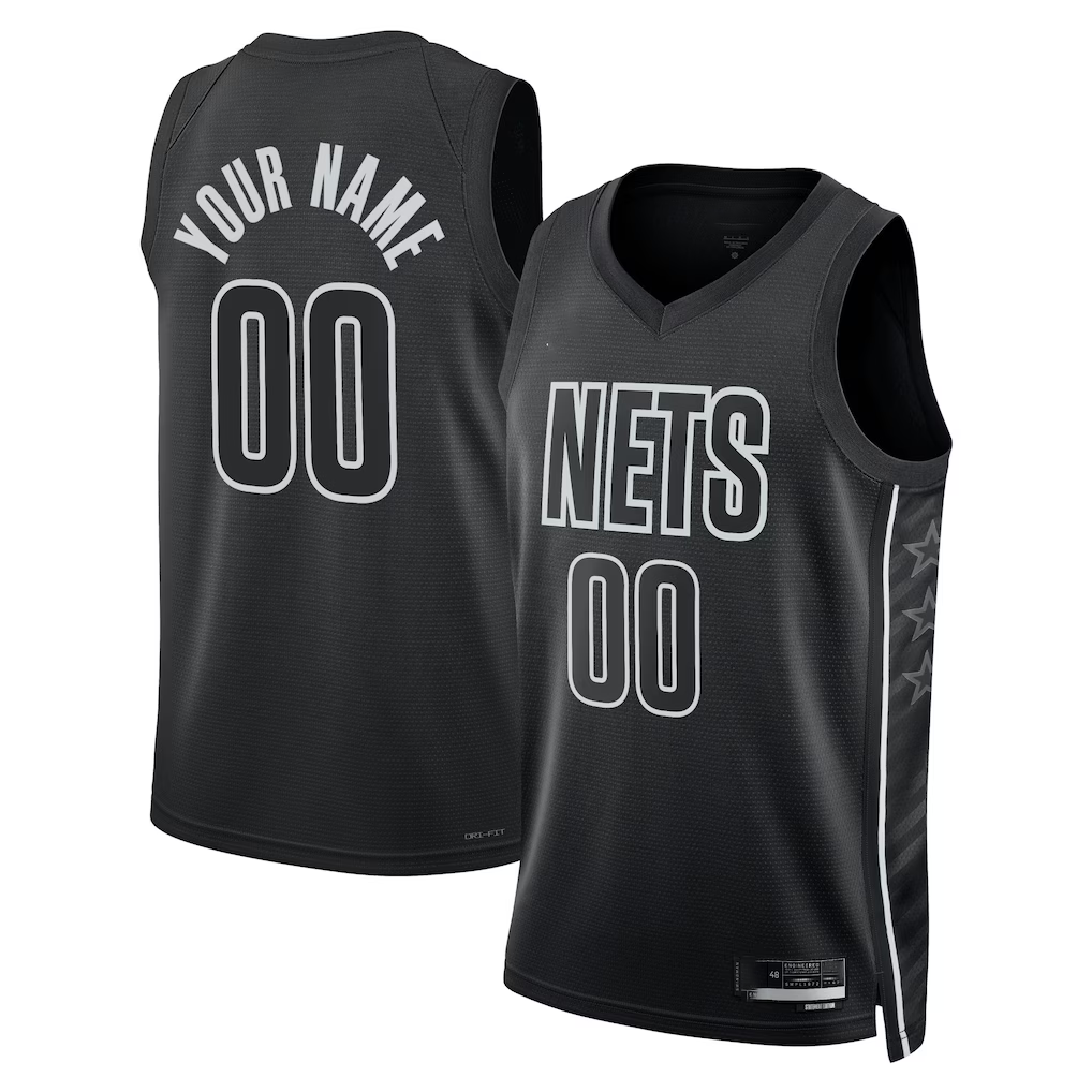Fenge Custom B.Nets Black 2022-23 Swingman Jerseys - Statement Edition