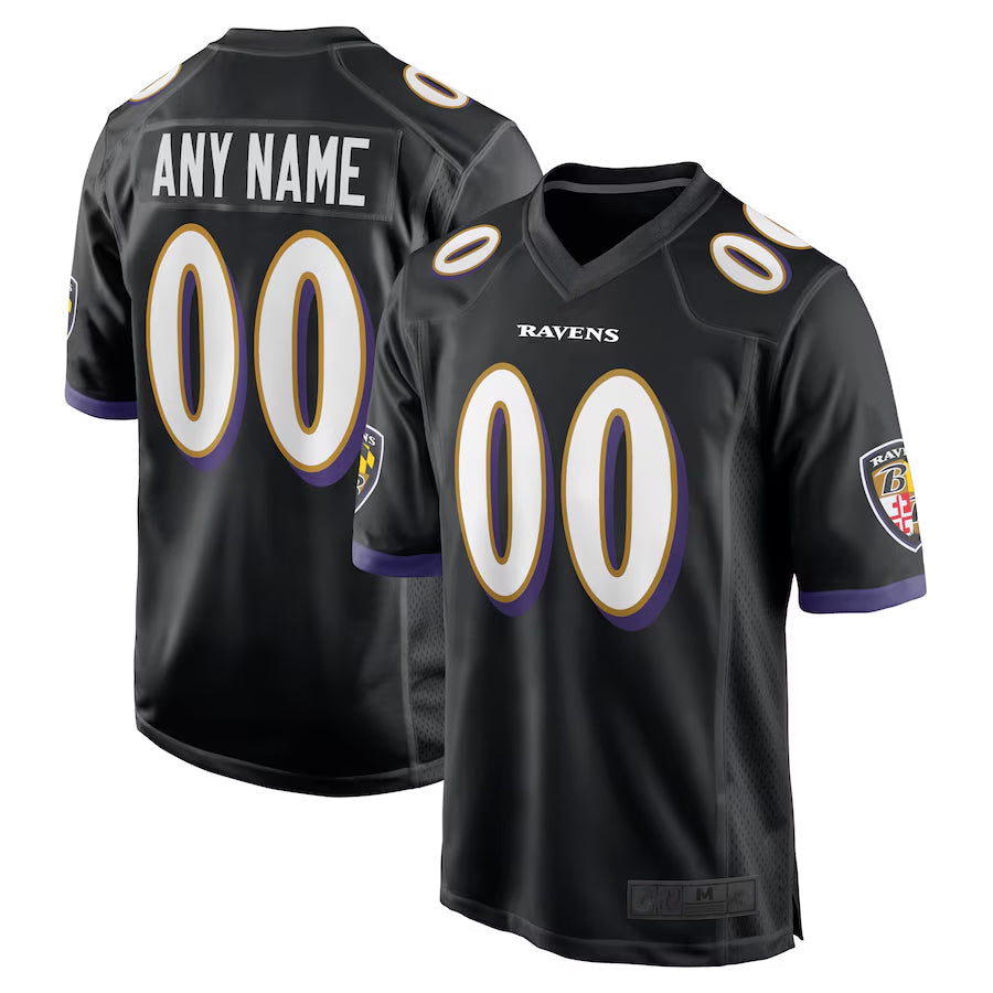 Fenge Custom B.Ravens Black Home Game Stitched Jerseys