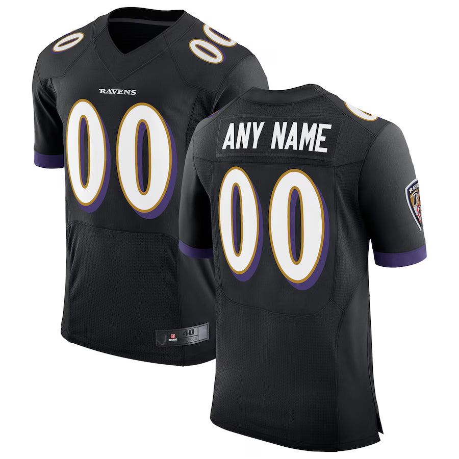 Fenge Custom B.Ravens Black Speed Machine Elite Stitched Jerseys