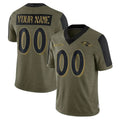 Fenge Custom B.Ravens Olive Salute To Service Limited Game Any Name & Numbers Stitched Jerseys