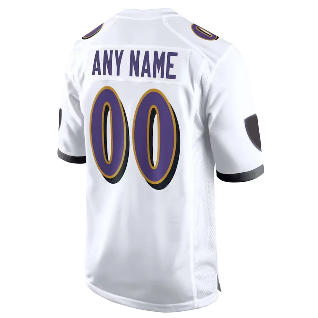 Fenge Custom B.Ravens White Alternate Home Game Any Name & Numbers Stitched Jerseys