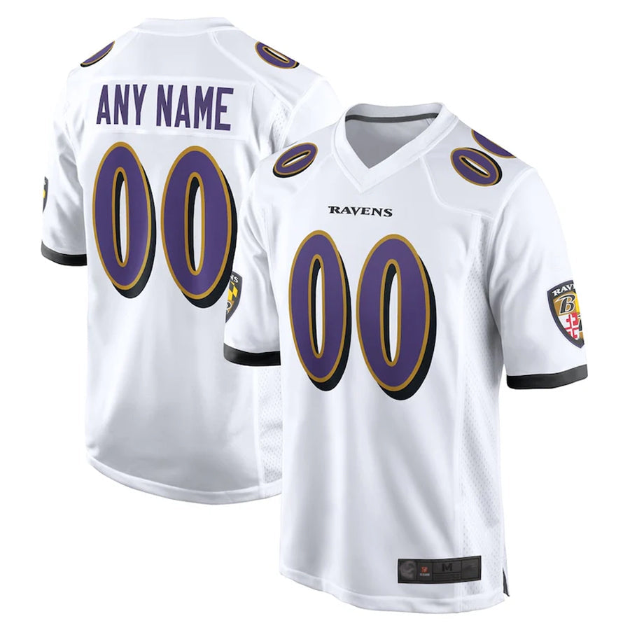 Fenge Custom B.Ravens White Home Game Stitched Jerseys