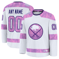 Fenge Custom B.Sabres White 2024 Hockey Fights Cancer Practice Stitched Jerseys