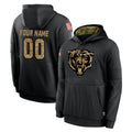 Fenge Custom C.Bears Black Salute to Service Pullover Hoodies Limited Any Name & Numbers Stitched Jerseys