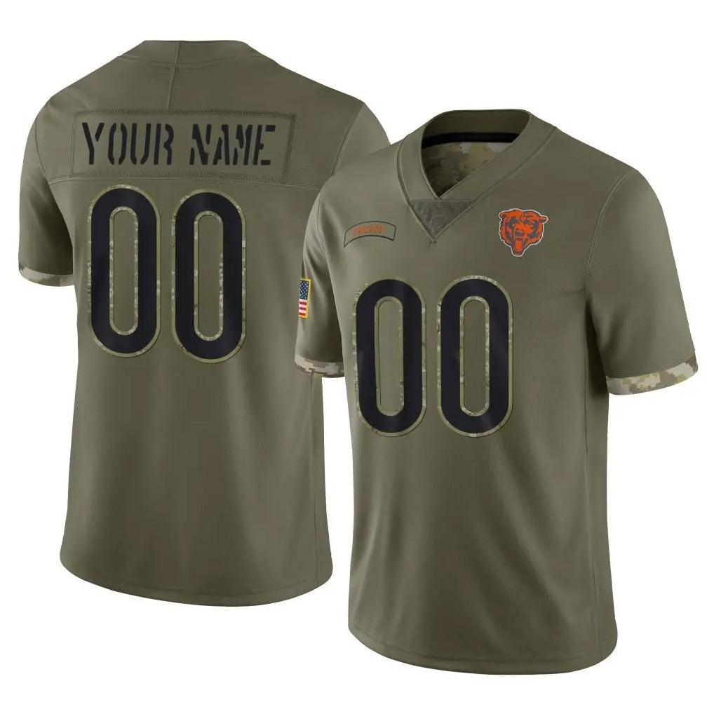 Fenge Custom C.Bears Olive Salute to Service Limited Game Any Name & Numbers Stitched Jerseys