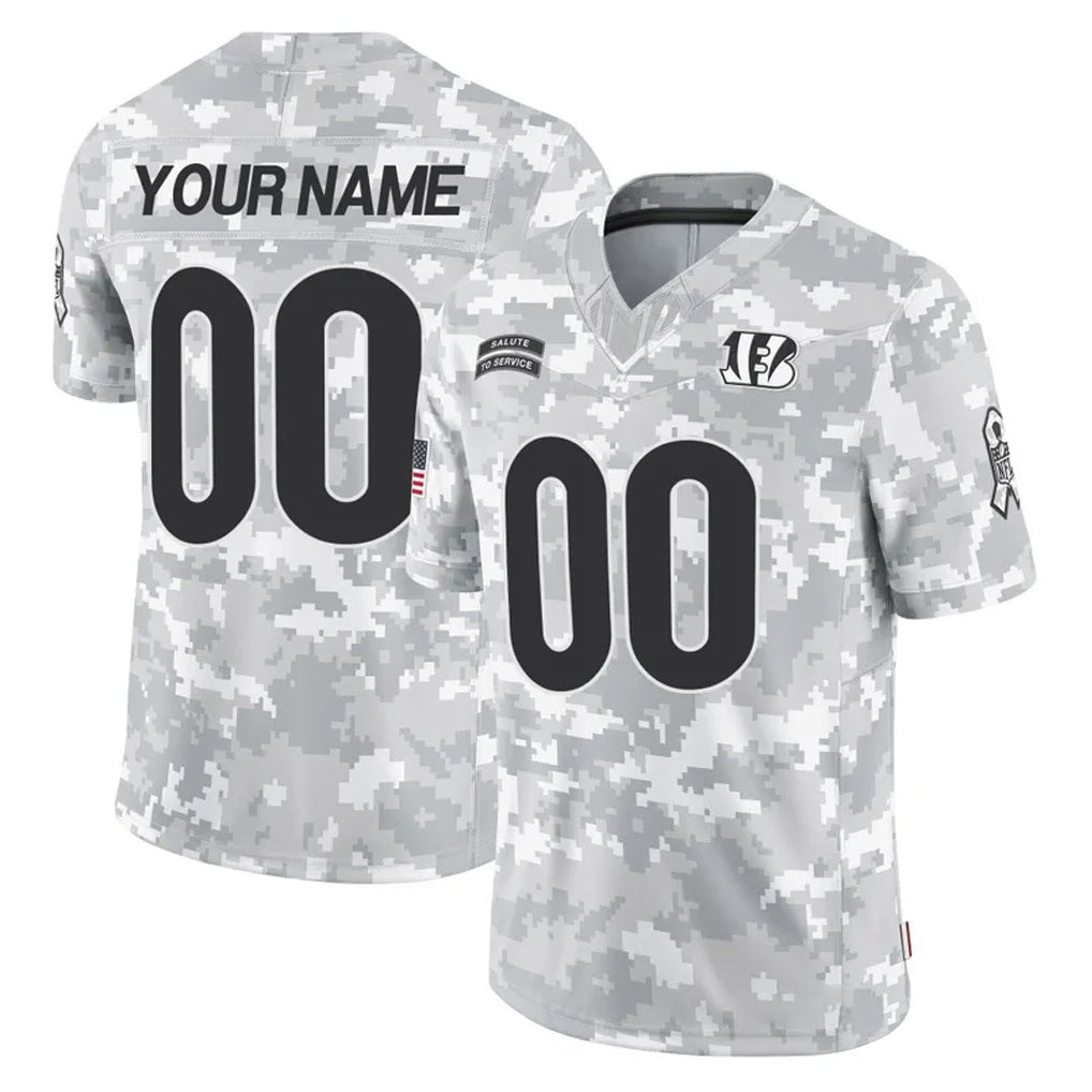 Fenge Custom C.Bengals Arctic Camo Salute to Service Limited Any Name & Numbers Stitched Jerseys
