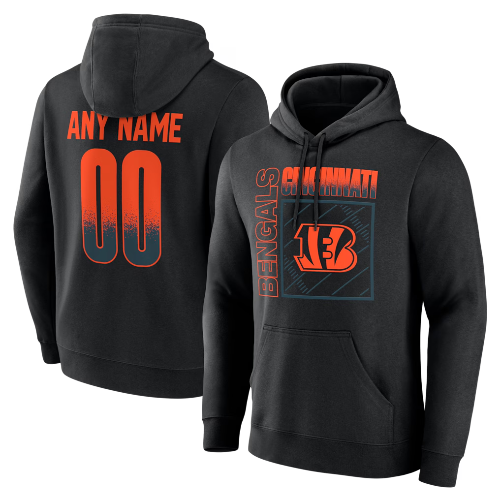 Fenge Custom C.Bengals Black Home Field Pop Personalized Name & Number Hoodie Stitched Jerseys