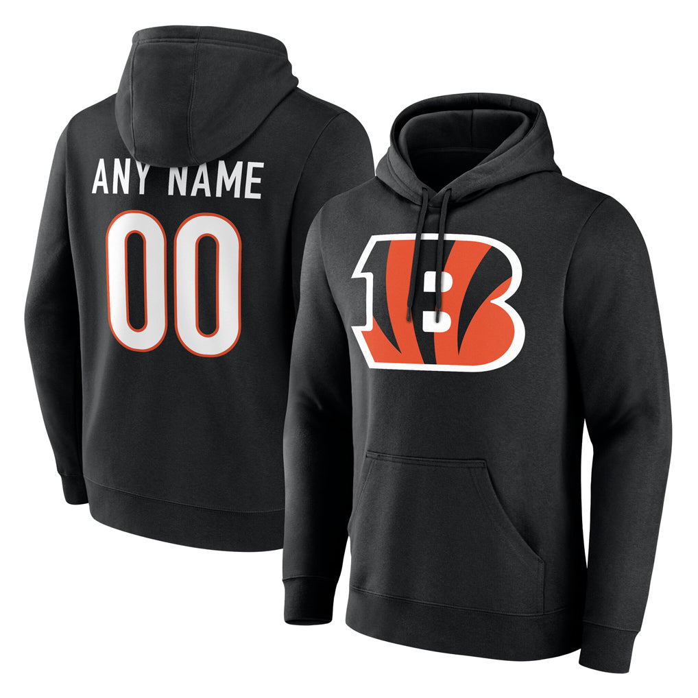 Fenge Custom C.Bengals Black Long Sleeve Hoodie Any Name & Numbers Stitched Jerseys