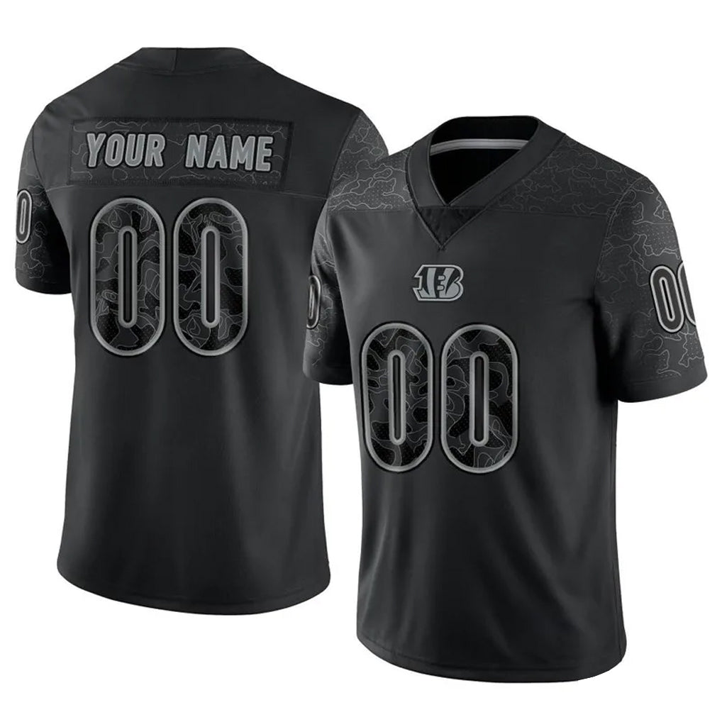 Fenge Custom C.Bengals Black Reflective Limited Game Any Name & Numbers Stitched Jerseys