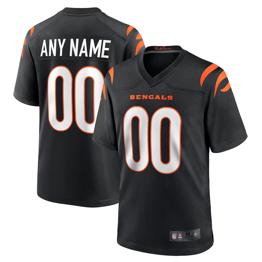 Fenge Custom C.Bengals Home Replica Game Football Jerseys - Black - Custom