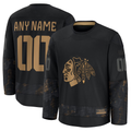 Fenge Custom C.Blackhawks Black 2024 Military Appreciation Practice Jerseys
